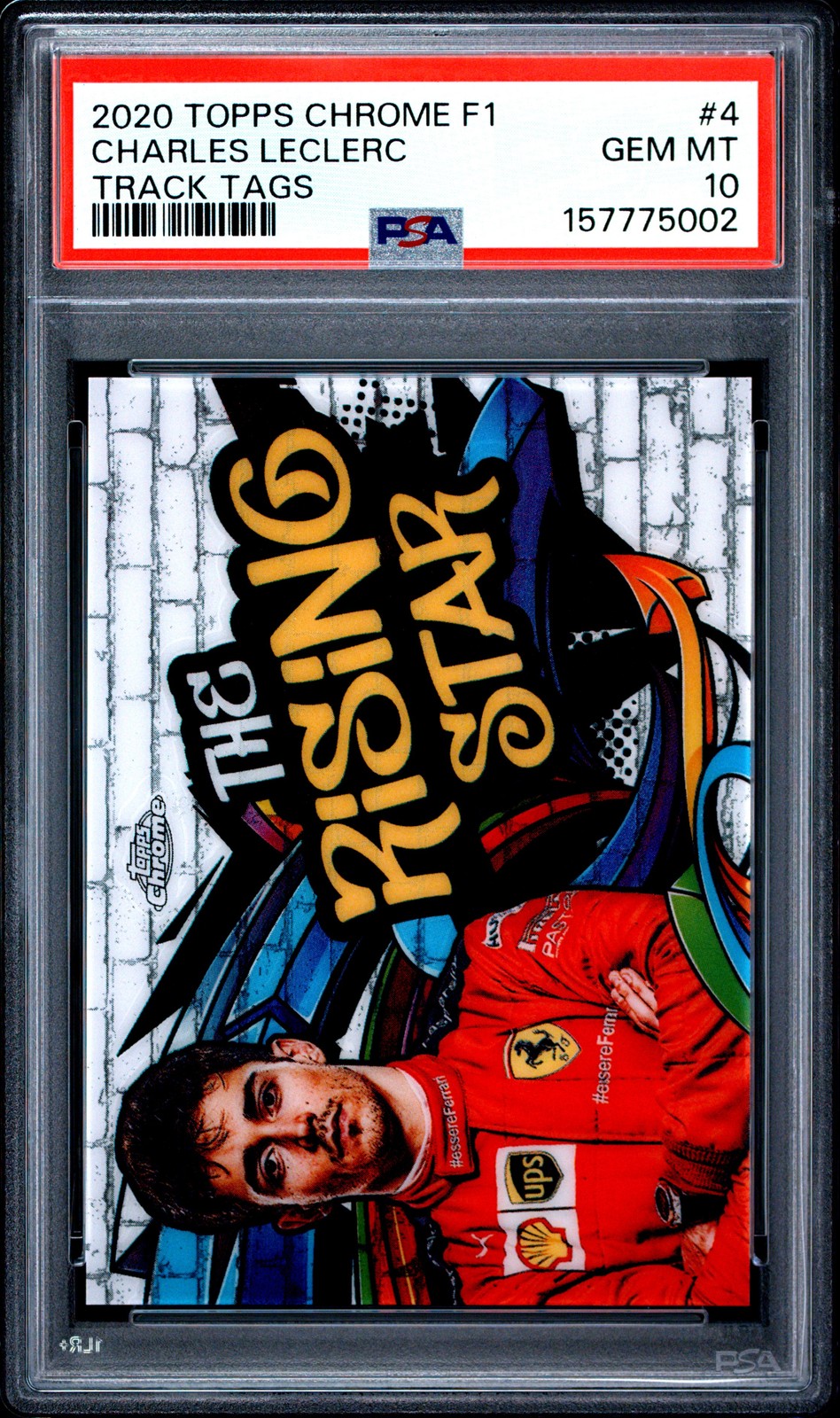 2020 TOPPS CHROME FORMULA 1 TRACK TAGS #4 CHARLES LECLERC PSA 10