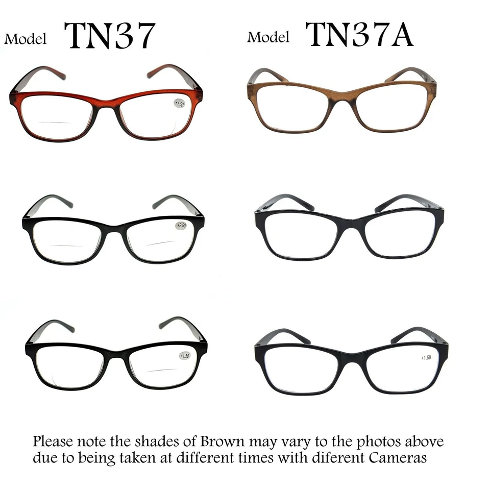 FADS & FASHIONS Bifokal Lesebrille klare Gläser TOP PREISWERT Herren Damen 3 Farben TN37