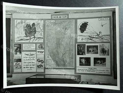 WW2 RAF Intelligence library - Burma Evasion & Escape board photo 16 by 12cm