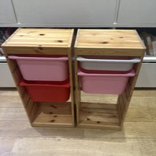 IKEA TROFAST Light Weight Stained Pine Storage Combination Frame 44x91cm