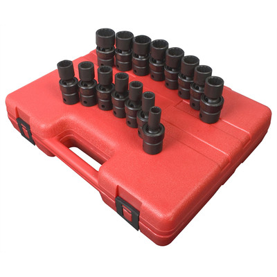 Sunex 2855 SUNEX 15 PC 1/2'' DR 12 PT METRIC UNIV IMPACT SOCKET