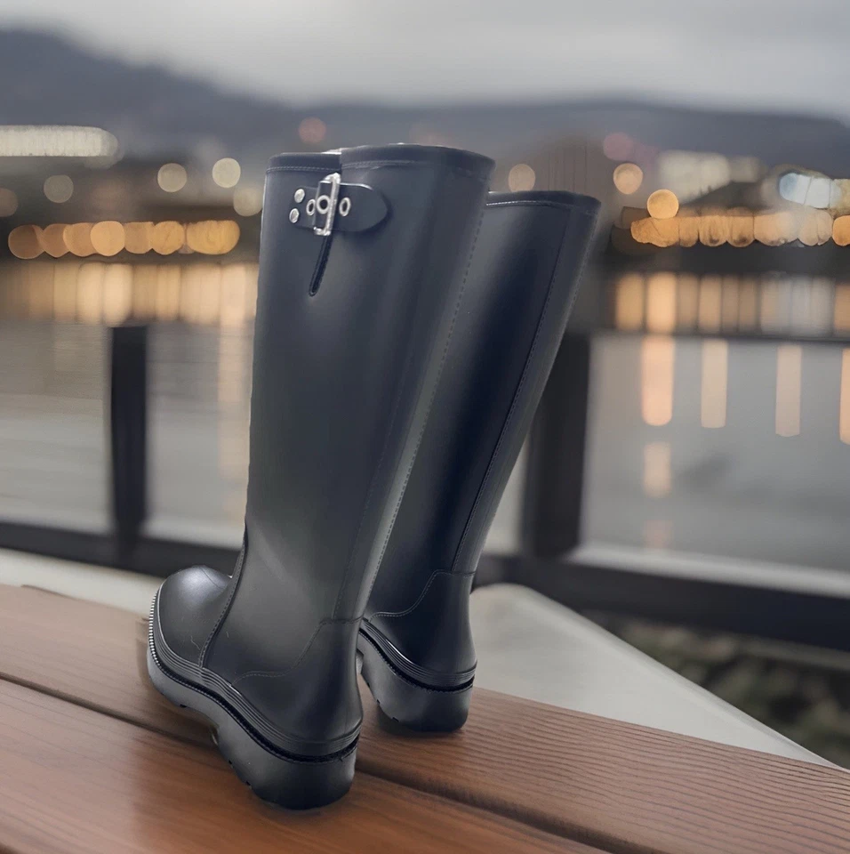 Botas de lluvia Steve Madden RockyH20 Olive para mujer talla 8M negras Foto 2 de 4