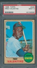 1968 Topps #248 Fred Valentine PSA MINT 9 *6589