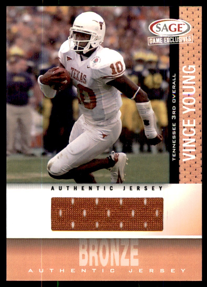 Vince Young SA-GE Game Exclusives Draft Swatch #3 Base