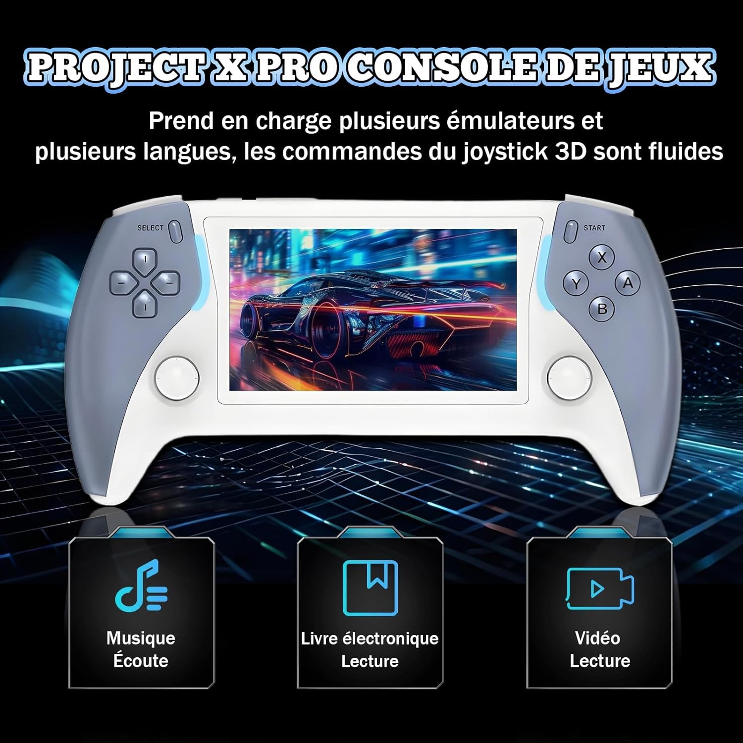 Console Portable Retro Projet X PRO Écran HD Émulateur de Jeux