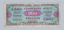 50 Francs 1944 France WWII Military Currency P-117 LOW START free shipping