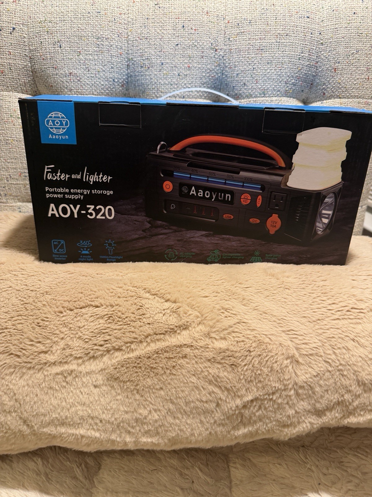 Aaoyun AOY-320 Portable Power Station Solar Generator - New