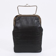 Chanel Lambskin Clasp Handbag Women Black One Size