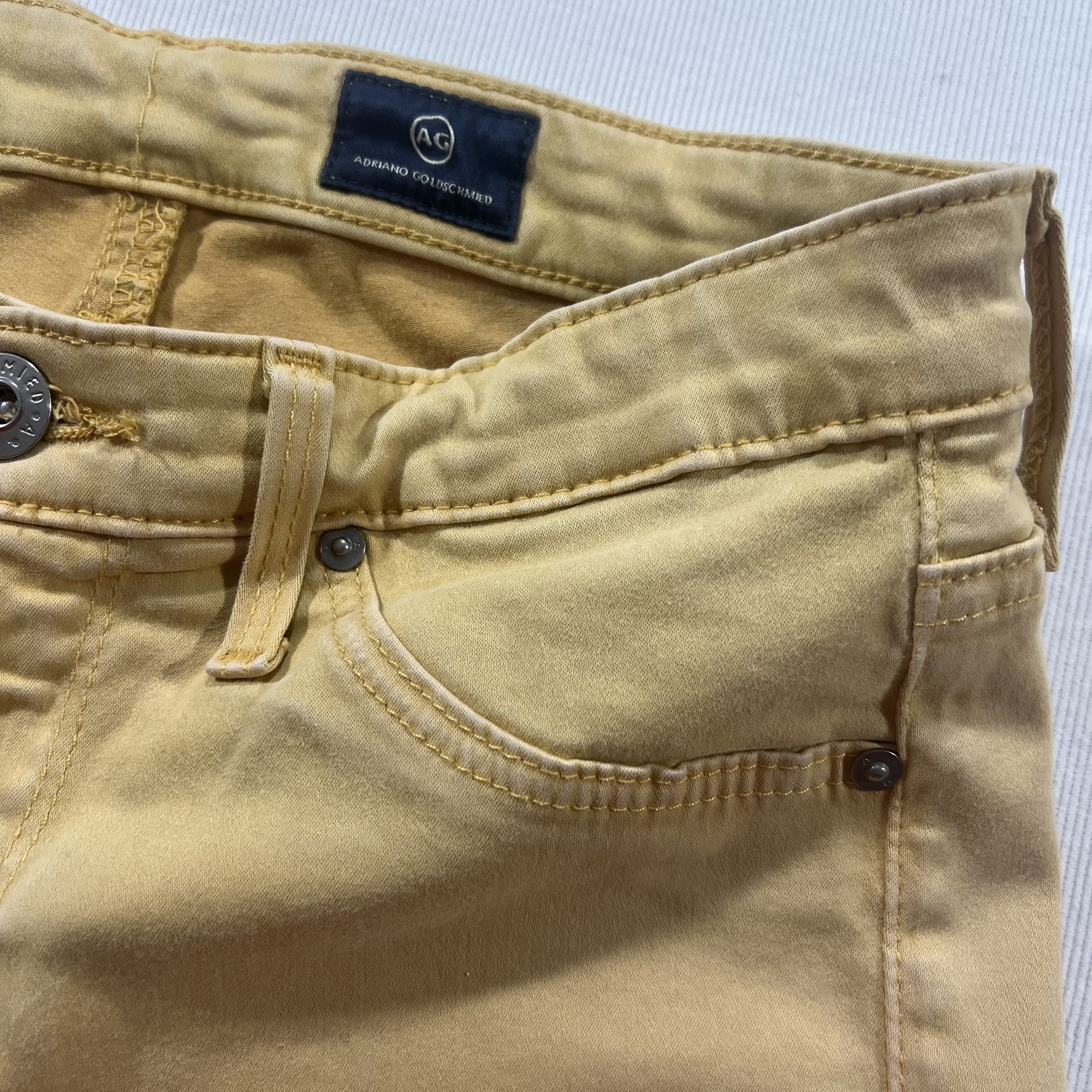 AG Adriano Goldschmied Abbey Ankle Skinny Jeans Womens 24R Gold Stretch thumbnail 6