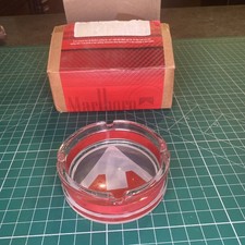 Cenicero Vintage Marlboro Vidrio Transparente Promo Flecha Diseño Caja Original