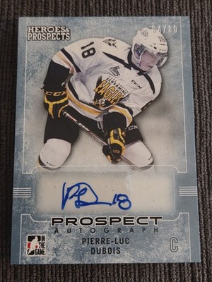 2014-15 ITG Heroes and Prospects - Prospect Autograph Pierre-Luc Dubois Blue /80