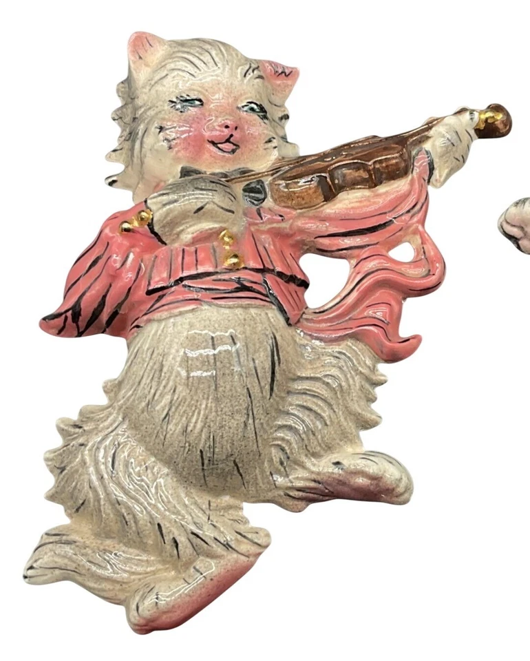 Vtg Hand-Painted Hey Diddle Diddle Wall Plaque Chalkware Nursery Rhymes Lot of 4 - Image 3 of 4