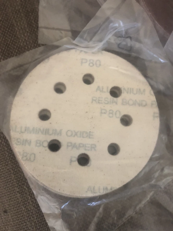 Job Lot Of 10 Packs 100 Disks 115mm 8 Hole Aluminium Oxide Sanding Disks 80 Grit - Image 3 of 3