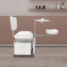 Manicure Pedicure Chair Nail Table Trolley, Adjustable Nail Desk Workstation NEW