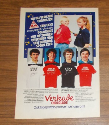 Rare Advertising VERKADE Chocolate Gerald Vanenburg Jan Lammers Ties Kruize 1982