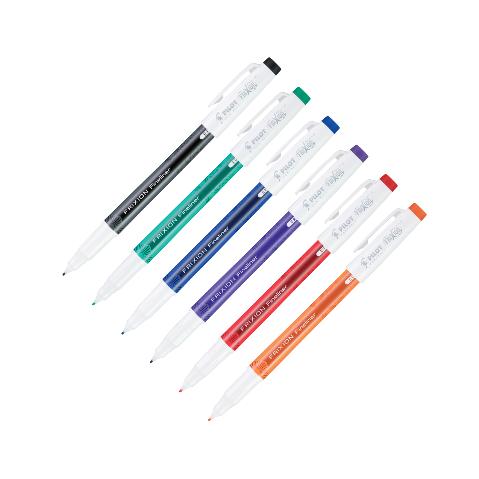 Pilot FriXion Fineliner Erasable Marker Pens - Fine Point - Pack of 6 - NEW