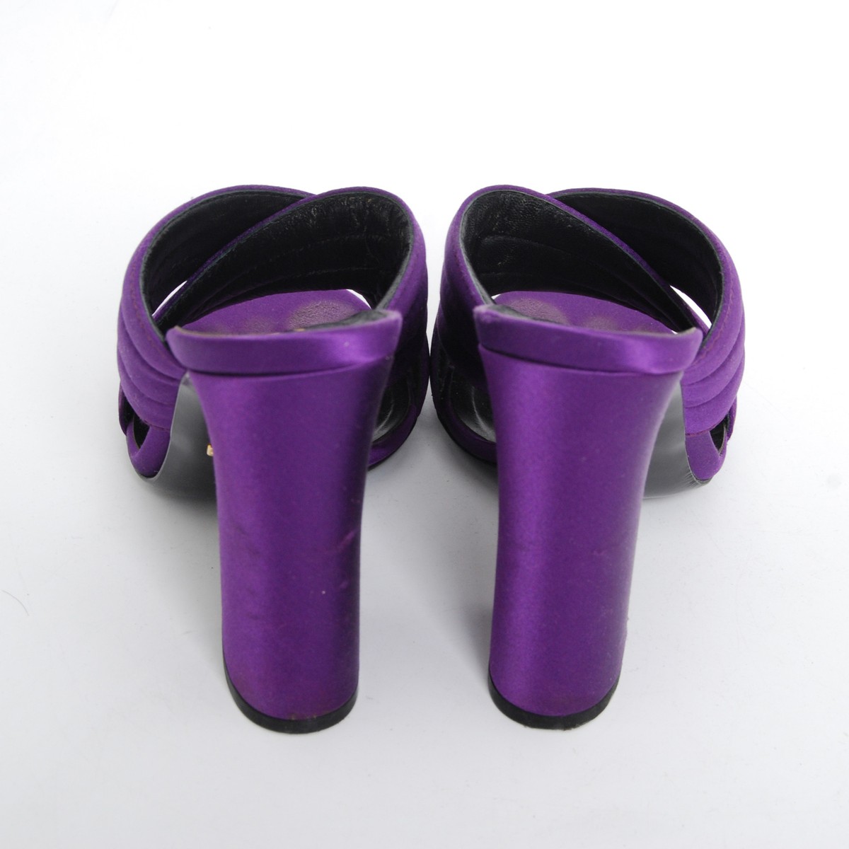 GUCCI パープル パンプス GUCCI Women Purple Sandals Fabric Leather Solid Slide High