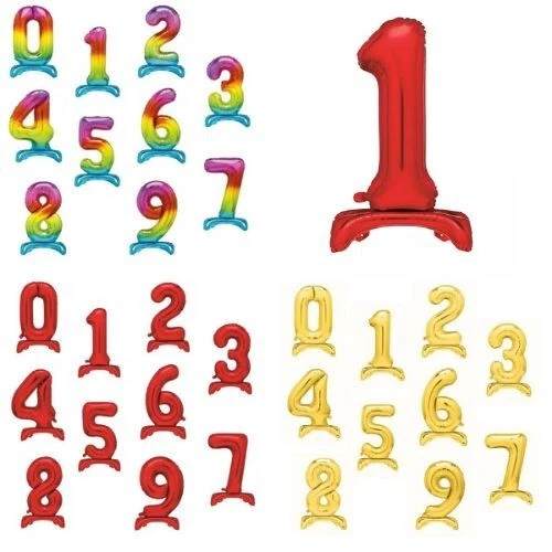 INFLATE DECORATE LTD. 32" Birthday air fill free standing party balloons 1 2 3 birthday decorations