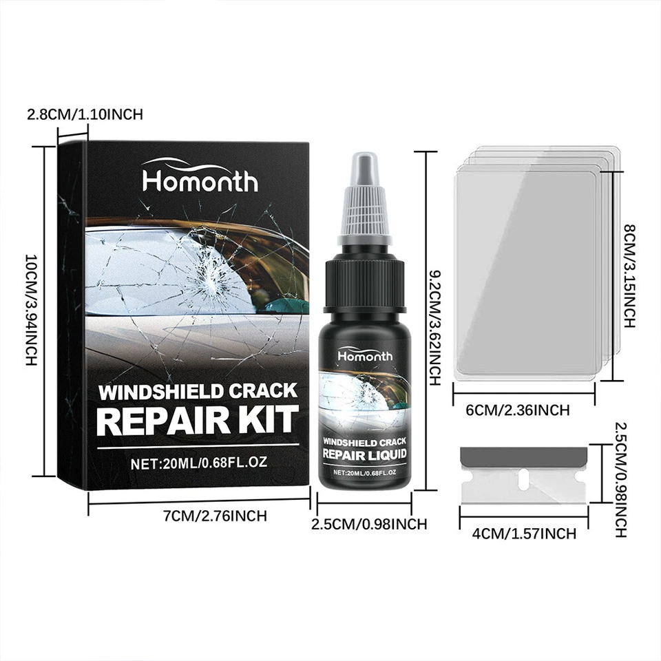 Car Windshield Crack Repair Fluid Car Glass Glue Scratch Chip Cracks Repair Kit - Image 4 of 4