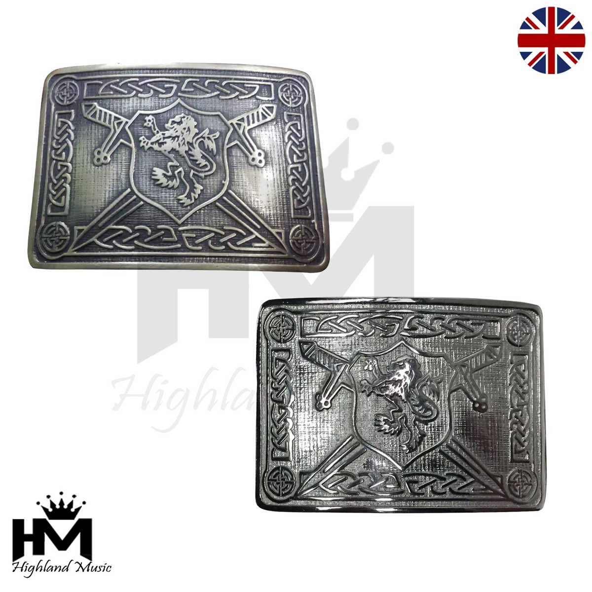 HighlandMusic Scottish Kilt Belt Buckle Rampant Lion Kilt Pin