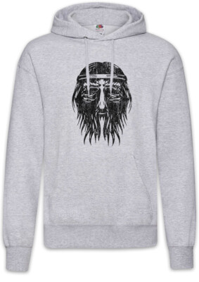 Nordic Barbarian Face Hoodie Sweatshirt Vikings Odin Hugin Munin Valhall Odhin