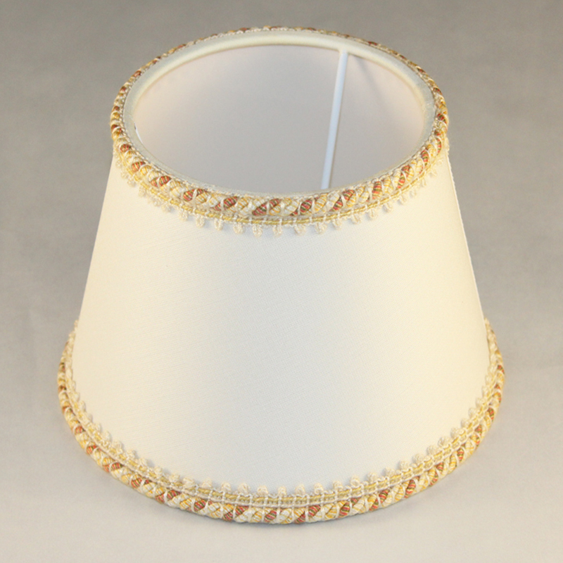 Pantalla de Tela Blanco 16CM Con Cordón En Encaje para Lámpara