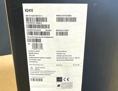 Asus V241 AiO PG-7505 4GB 256GB BT5 WiFiAC 23.8F W11H V241EA-RB001   Brand New!