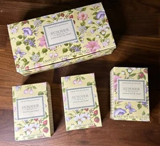 3 Crabtree & Evelyn SUMMER HILL Triple Milled Scented Bath Soap Bars, 3.5oz/100g