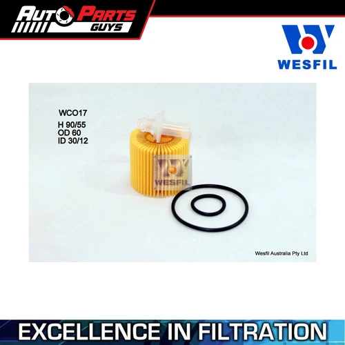 Wesfil Oil Filter R2620P fits Toyota Corolla ZRE152 ZRE182 2007 - 2023