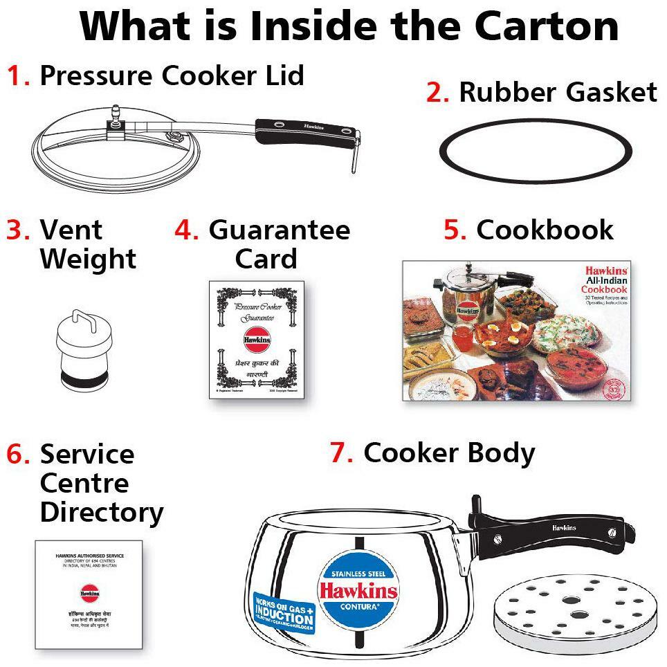 Hawkins Contura Stainless Steel 3 L Inner Lid Pressure Cooker --ZOJ