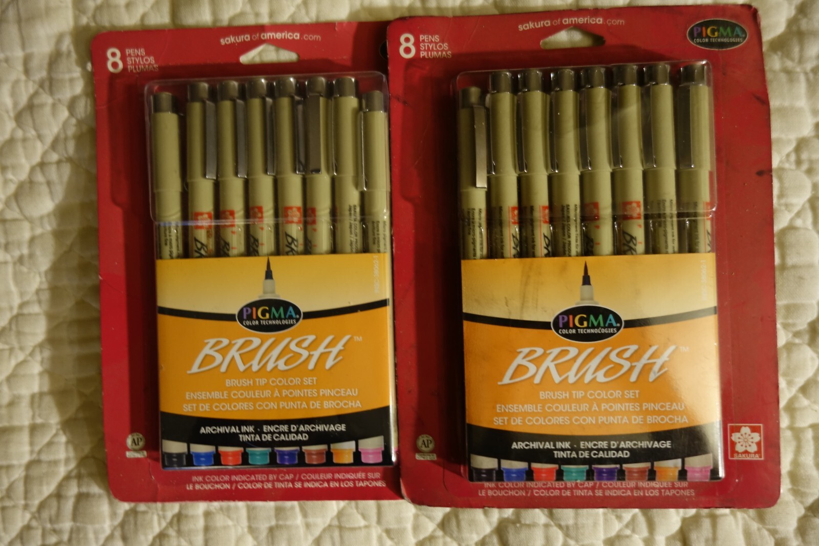 Sakura Pigma Micron Pens 8 Color Brush-tip , 2 sets