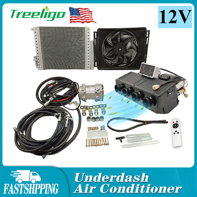 12V Remote Control Cool Underdash Electric Air Conditioner DC Auto Car A/C Kits