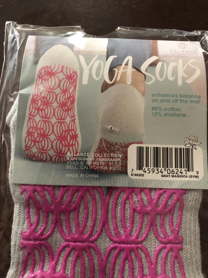 Balance Collection Calcetines Yoga Gris y Magenta Talla Única Foto 4 de 4
