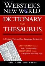 Webster's New World Dictionary and Thesaurus - Hardcover - GOOD