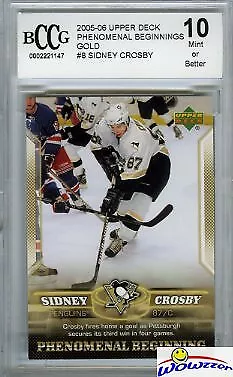 2005 Upper Deck PB GOLD #8 Sidney Crosby Rookie BECKETT 10 MINT FHOF 