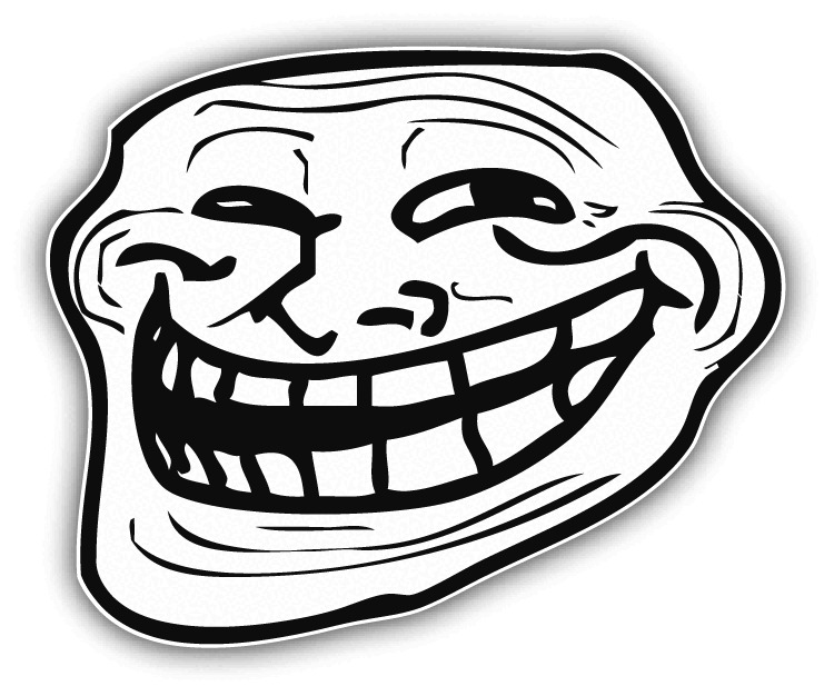 Internet Troll Face Trollface Trolling Bumper Vinyl Sticker Decal 5X4.