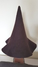 Spitzhut Mittelalter, Halloween Woman Witch, Hexe, Filz-Wolle braun handarbeit