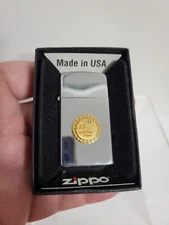 Vtg 1970 Zippo Slim Lighter Unfired West Penn Power service Award +box Estate