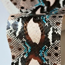 Asia Snake Skin Hide Leather Snakeskin Craft Supply Python Print Antique Bronze