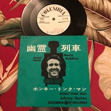 MARTY ROBBINS . JOHNNY HORTON GHOST TRAIN HONKY TONK MAN JAPAN TEST PRESSING 7”