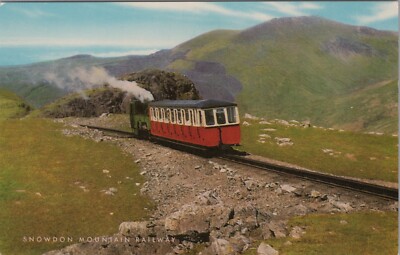 MR ALE Postcard Snowdon Mountain Railway Smoke Underway UNP B884