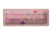 Blechschild Spruch 27X10 Cm Prinzessinnen Richten KröNchen Deko Schild Tin Sign
