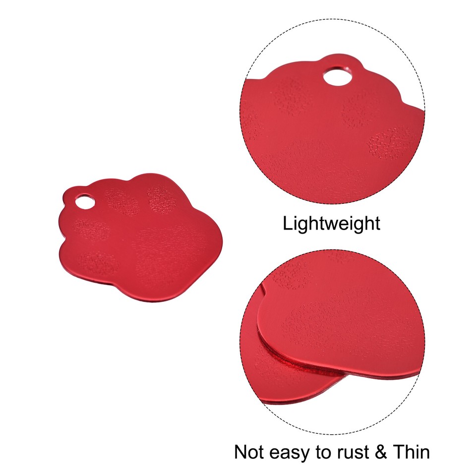 Metal Dog's Paw Tags Stamping for Pet Dog ID Tags 10 Pcs(Multicolored