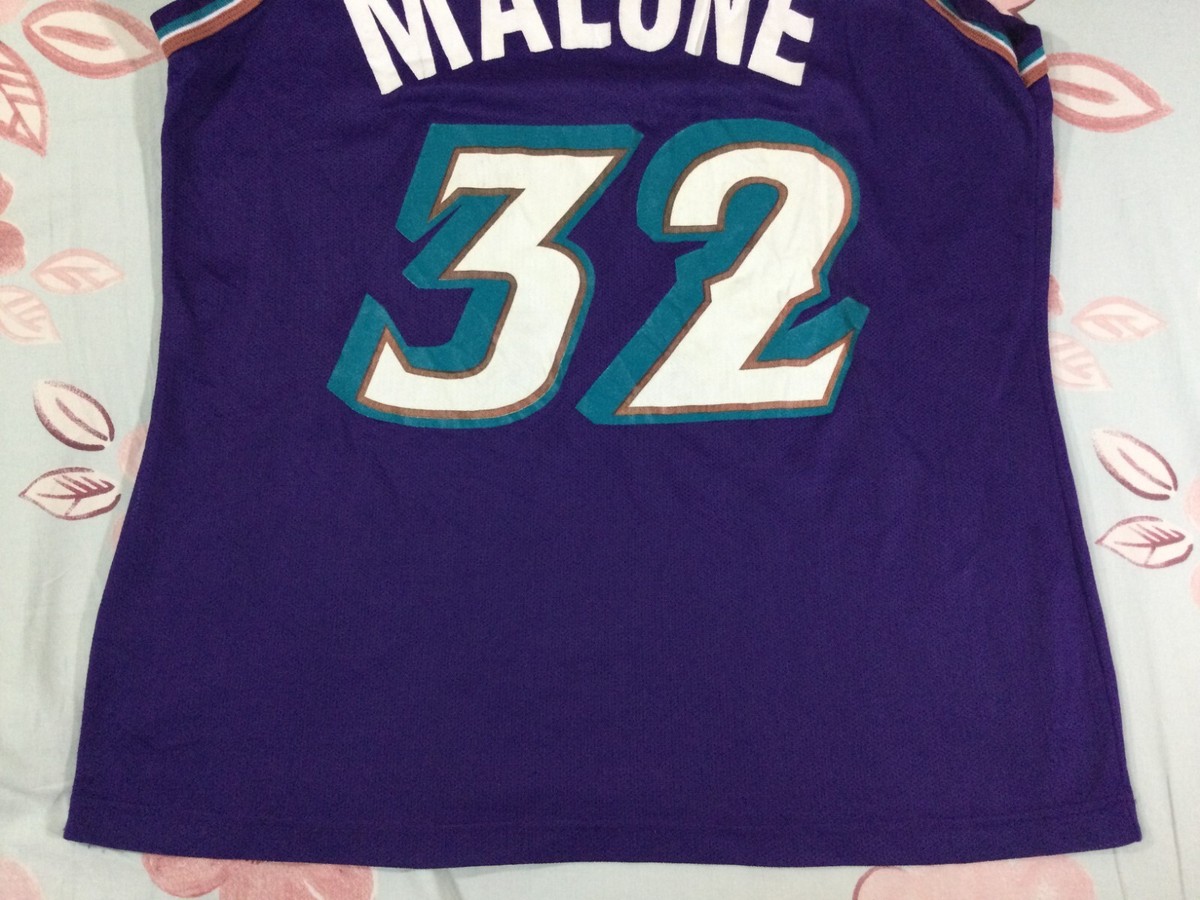 Maillot Dédicacé Karl Malone Utah Jazz Violet - M&N Swingman Taille XL - Pièce Collector Beckett 49283