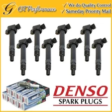Quality Ignition Coil & DENSO Spark Plug 8PCS for GX460 LX570/ Sequoia Tundra V8