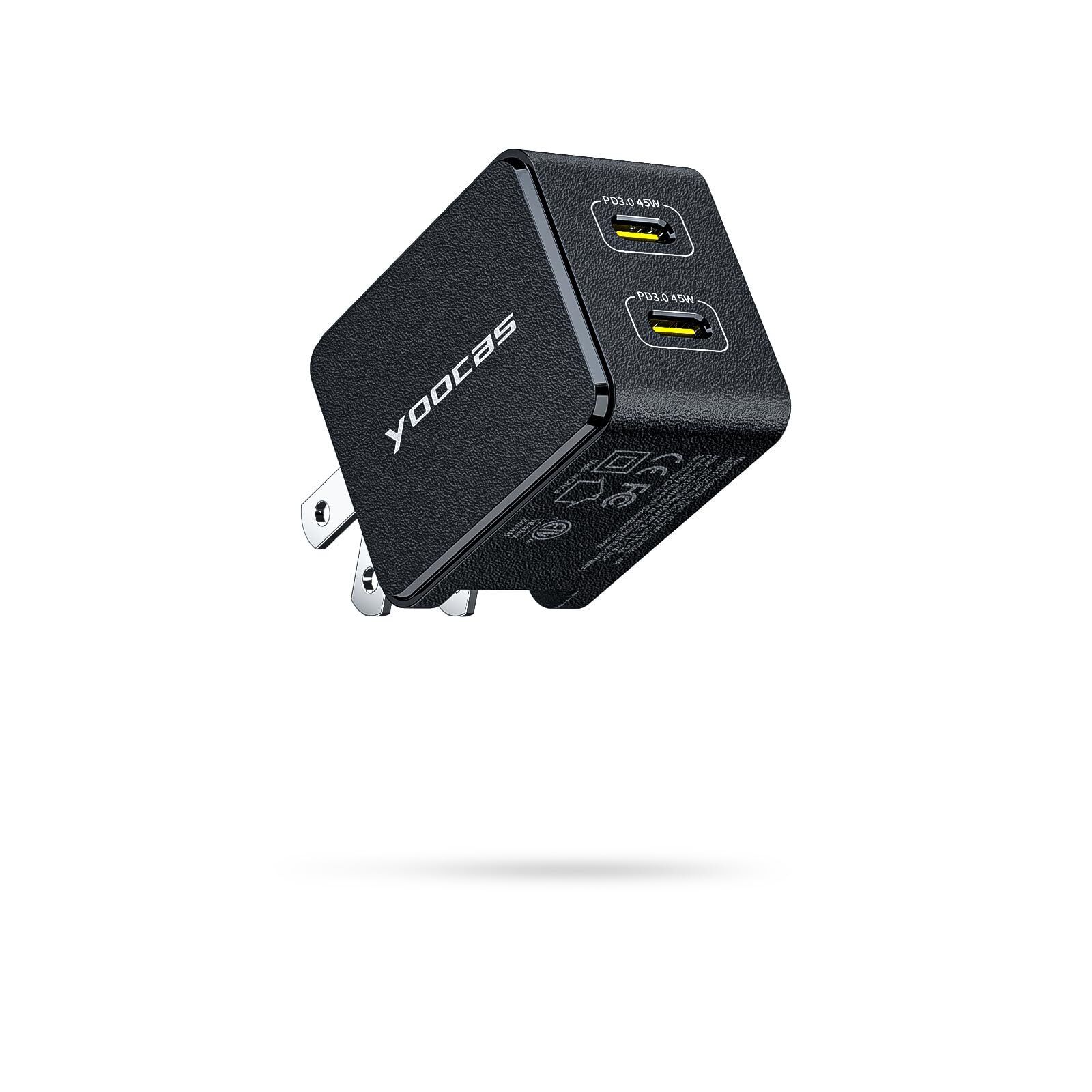 45W Super Fast Charger USB C,2 Ports Type C Wall Charger,Mini Foldable PD PPS...