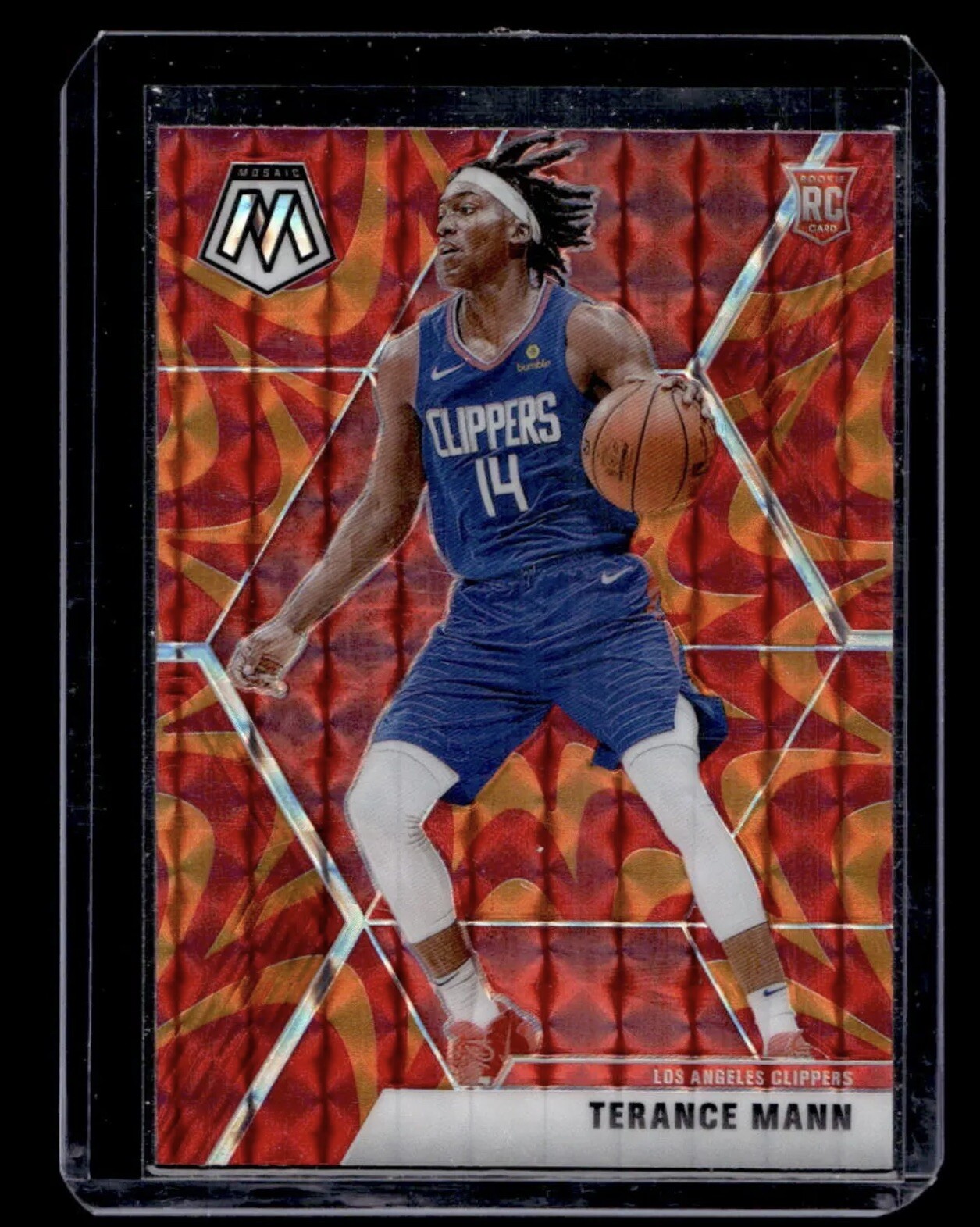 2019-20 Panini Mosaic #246 Terance Mann Reactive Orange Prizm RC