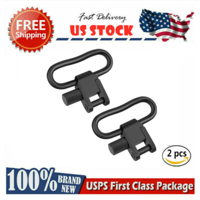2PCS QD  Rifle Gun Sling Quick Detach 1.25'' Lockable  Swivel Set adapter Swivels