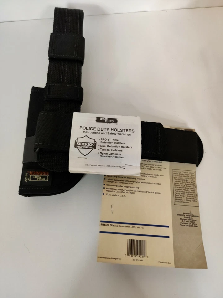 Funda Uncle Mike's 9922-1 Talla 22 Derecha Doble Ret Tac Negra Sig Foto 3 de 4