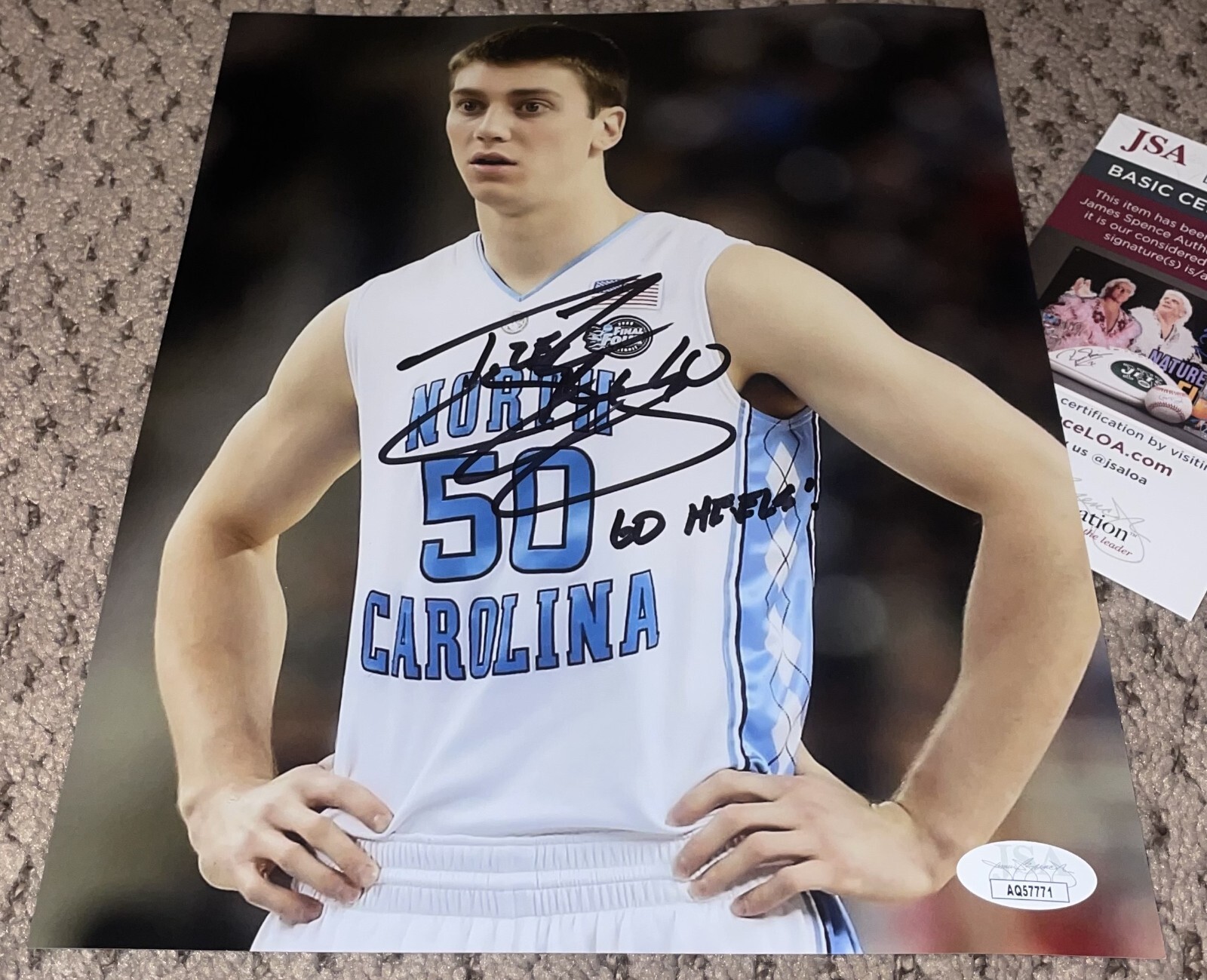 Tyler Hansbrough Autographed Signed 8X10 PHOTO UNC BASKETBALL NORTH CAROLINA JSA 